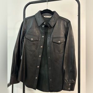 Zara genuine leather jacket